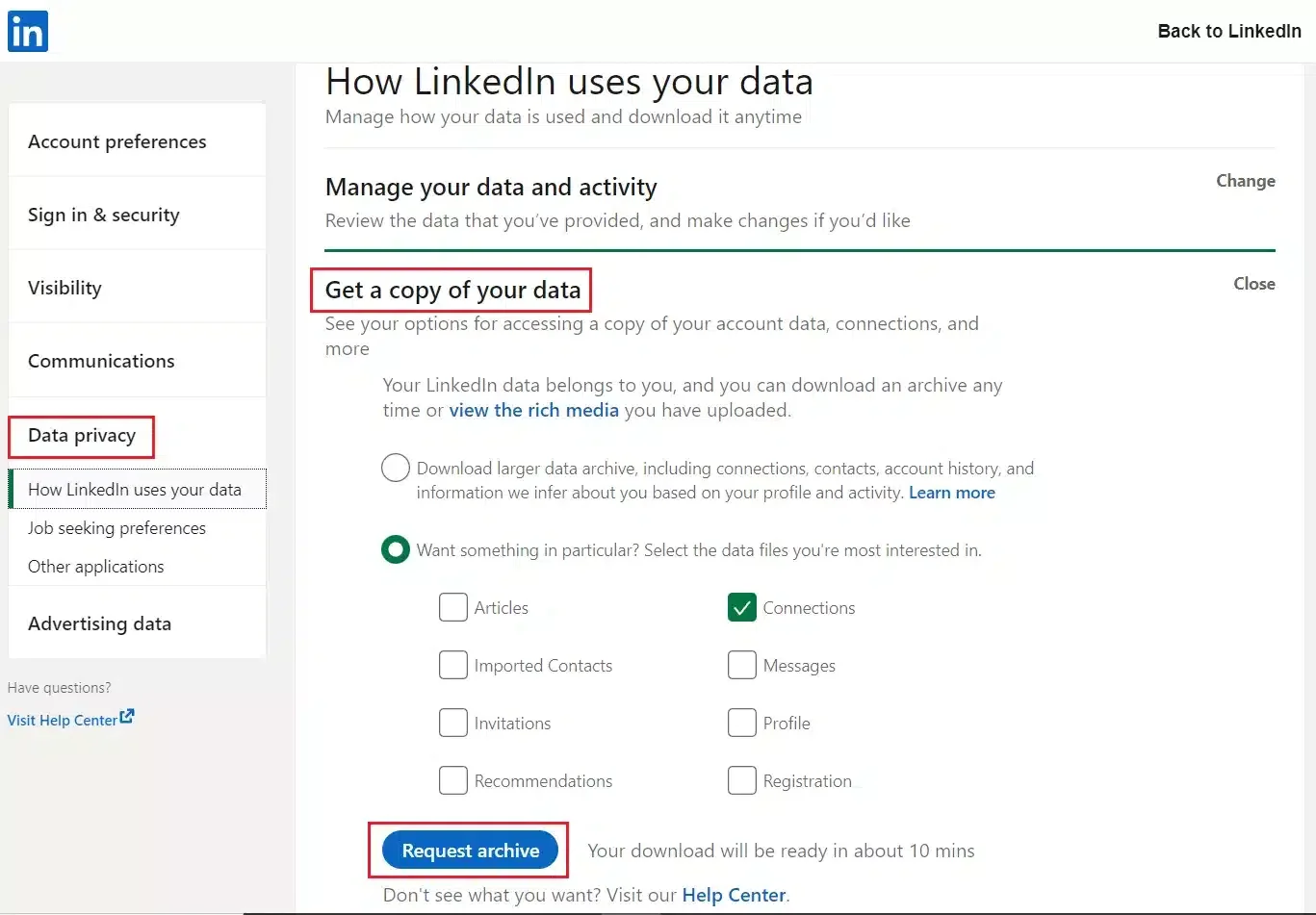 Export contacts to CSV